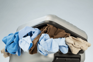 Overpacked suitcase